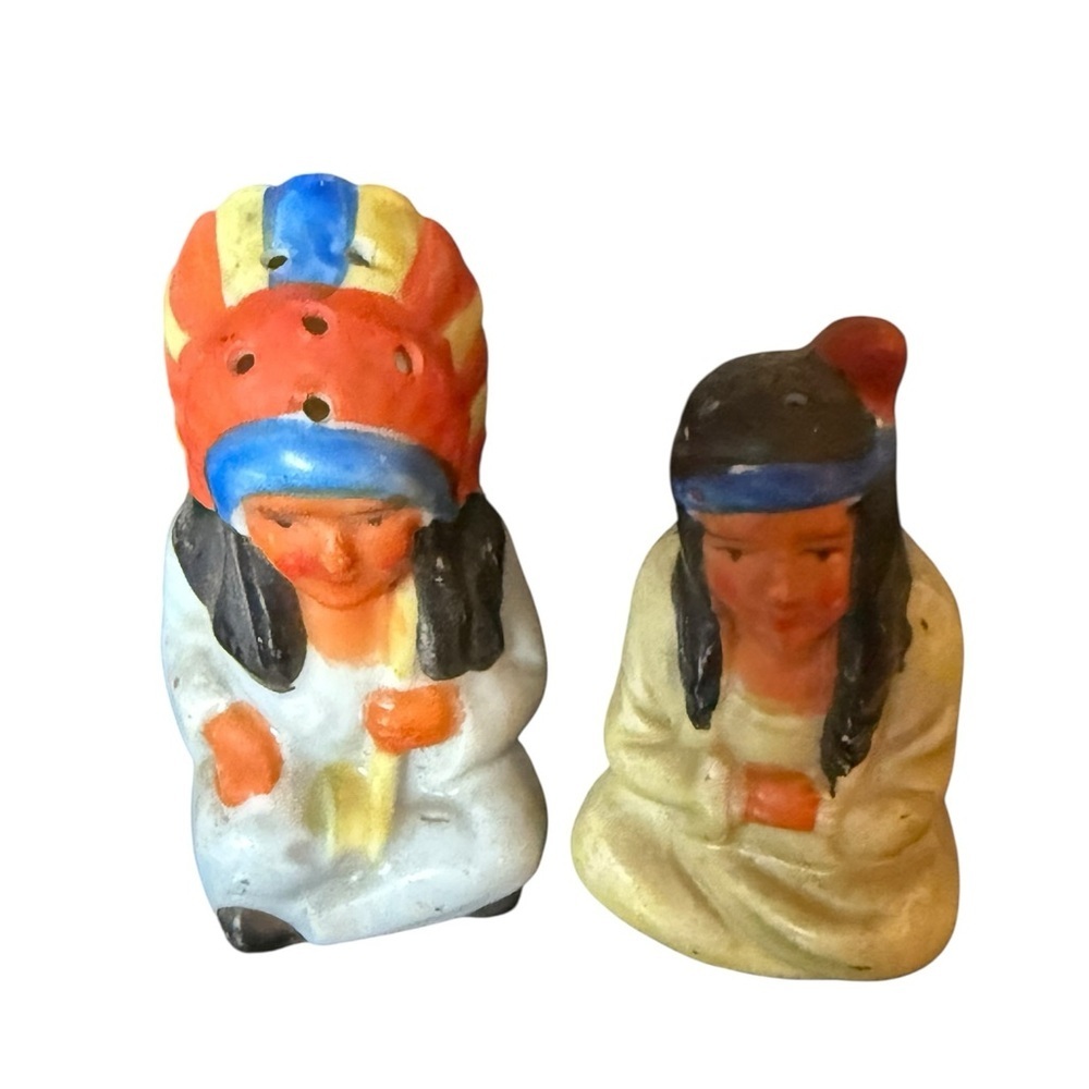 Vintage Native American Salt & Pepper Shakers Made in Japan